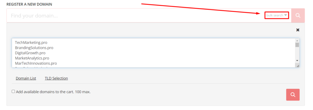 массово зарегистрировать домены